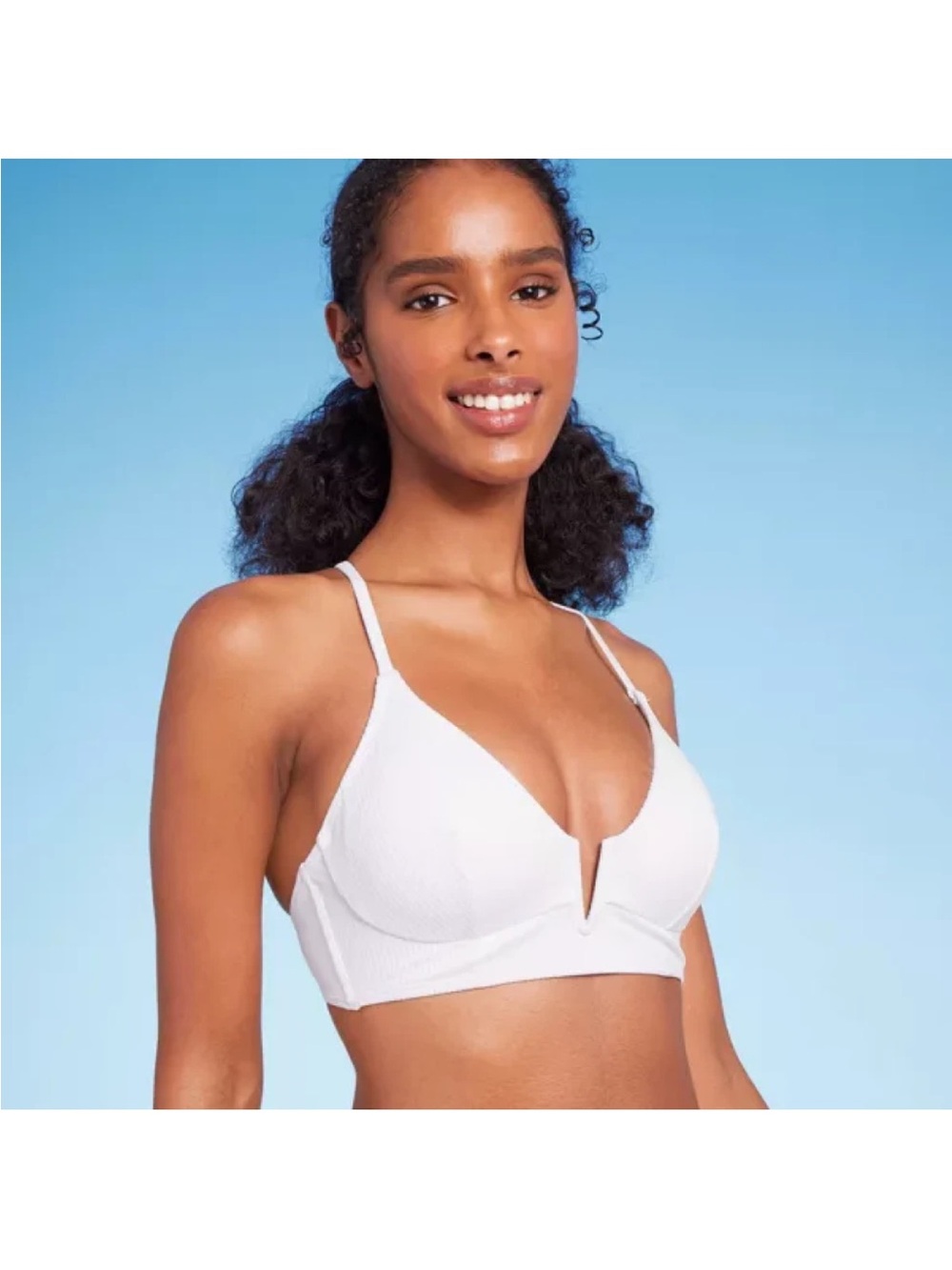 Wireless V-Plunge Bralette in White